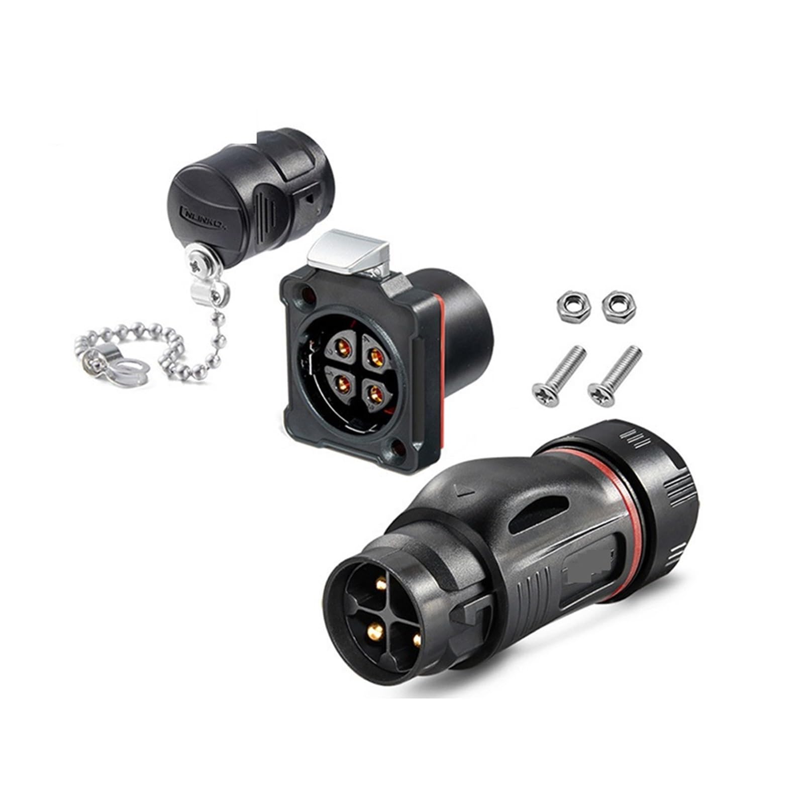 Conector aviación de 4 pines BD24 para reparar mangueras de alimentación en maquinaria exterior