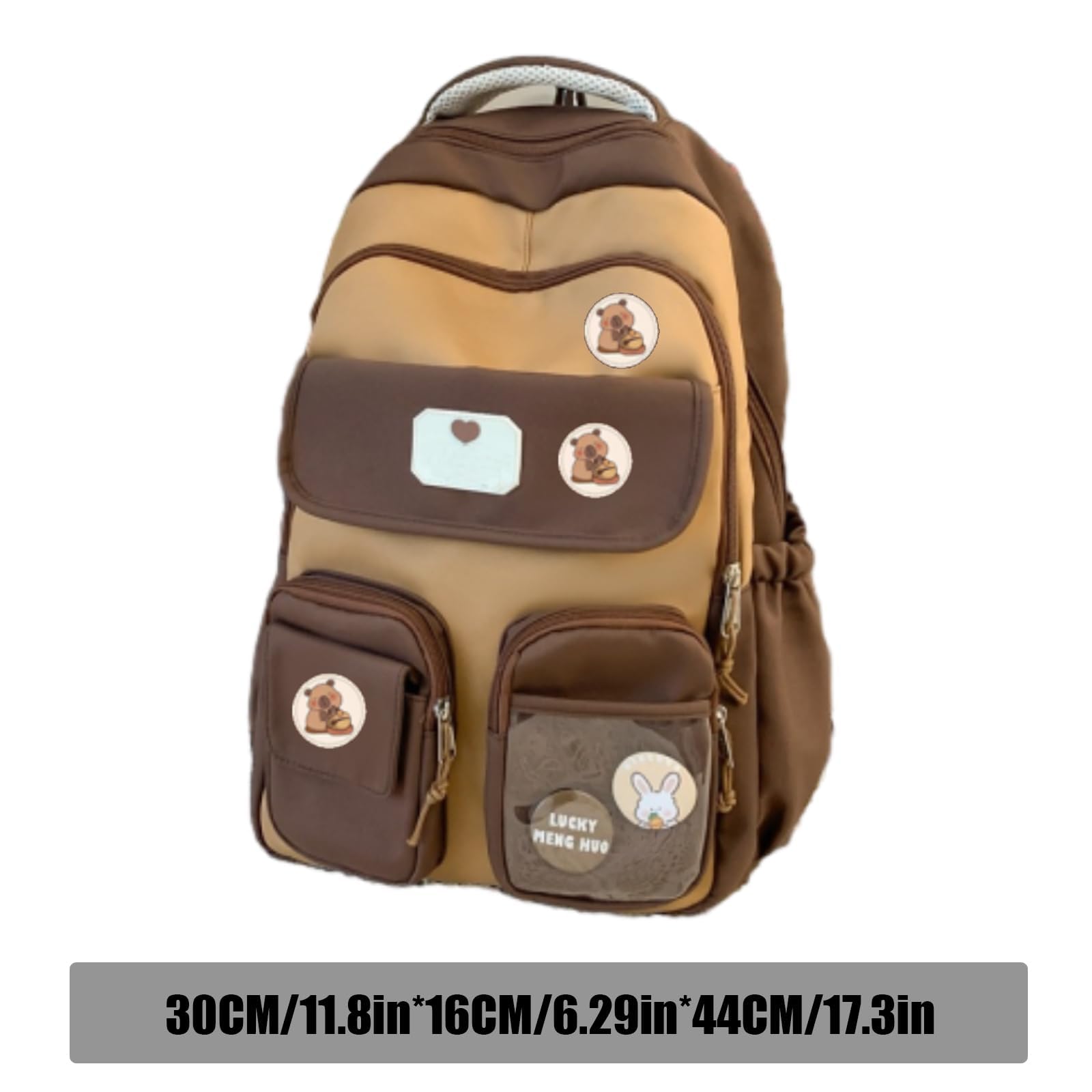Zaino Capybara Kawaii In Nylon, Grande Capacità, Con Astuccio, Spallacci Imbottiti, Per Scuola E Viaggi