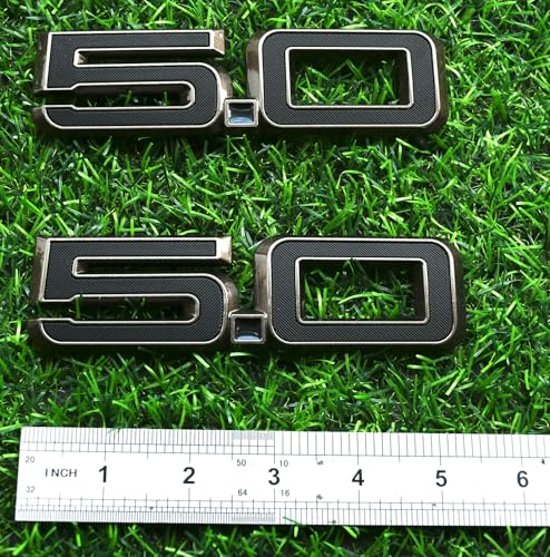 Image of Pair Set 5.0 Emblem Door Side 3D Badge Compatible with 2024-2025 Mustang GT Dark Horse PR3Z-16228-D (5.0-Bronze)