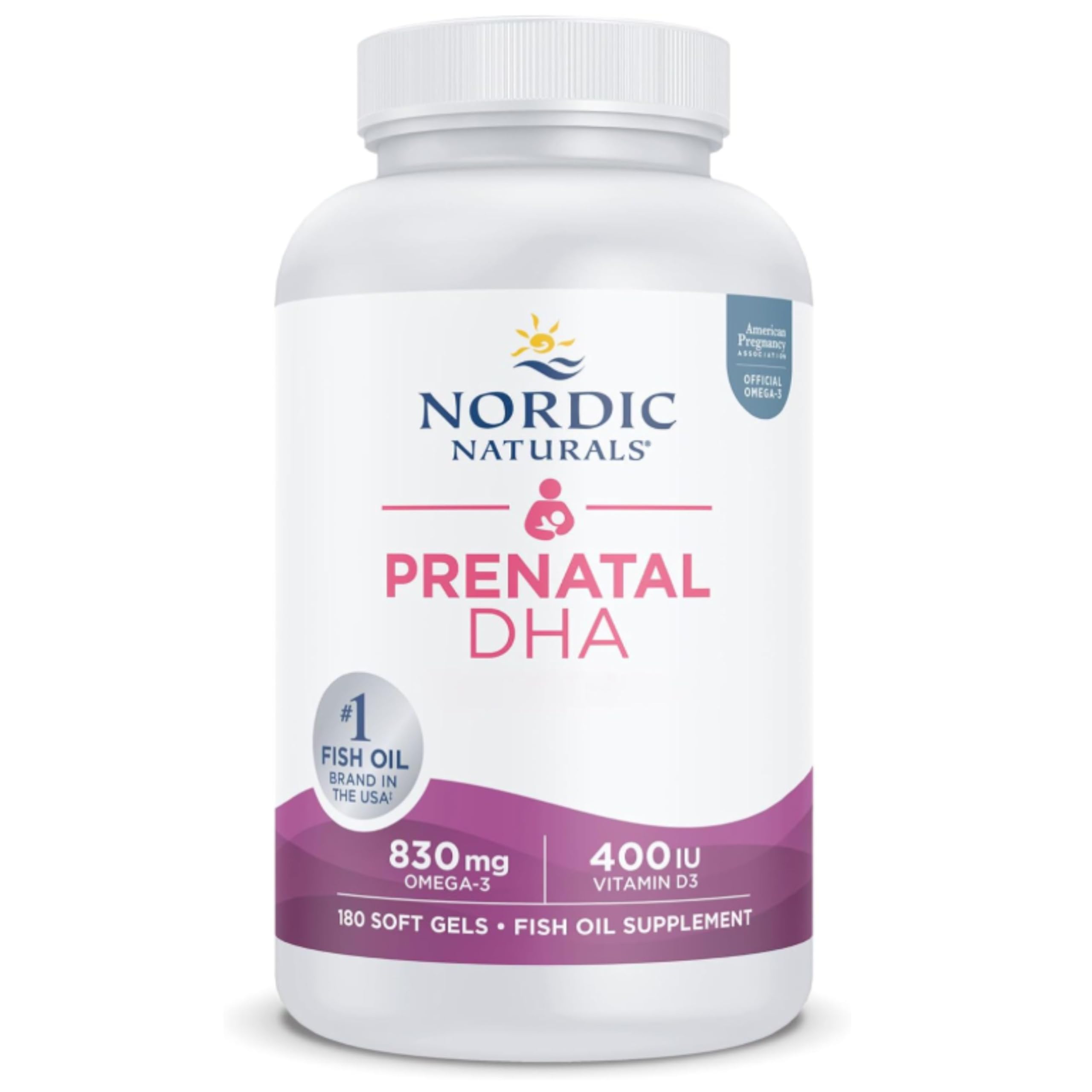 Nordic Naturals, Prenatal DHA, 180 glutenfreie Softgels, 830mg DHA je Dosis, Sojafrei, GMO frei, Geschmacksneutral