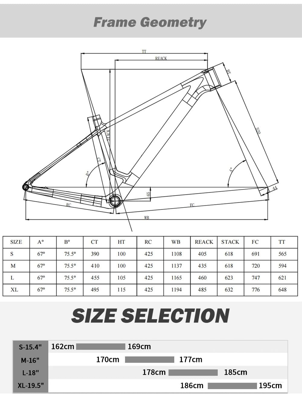 Rama z włókna węglowego typu hardtail, 29 sztuk, 15,4/16/18/19,5 cala, hamulec tarczowy, 12 x 148 mm, oś wtykowa, Boost BSA BB73 mm, wewnętrzna prowadnica kabla maks. 2,4 cala (S-15,4)
