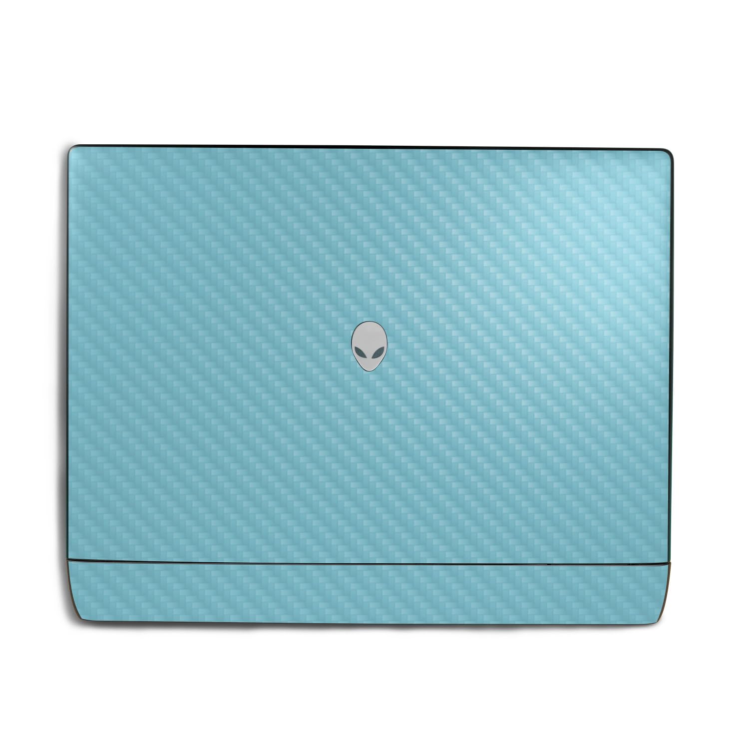Carbon Fiber Laptop Skin Compatible With Alienware 18 Area-51 (2025) Top Cover Only - Solid Baby Blue - Premium 3M Vinyl Protective Wrap Decal Cover - Easy To Apply | Crafted in the USA by MightySkins