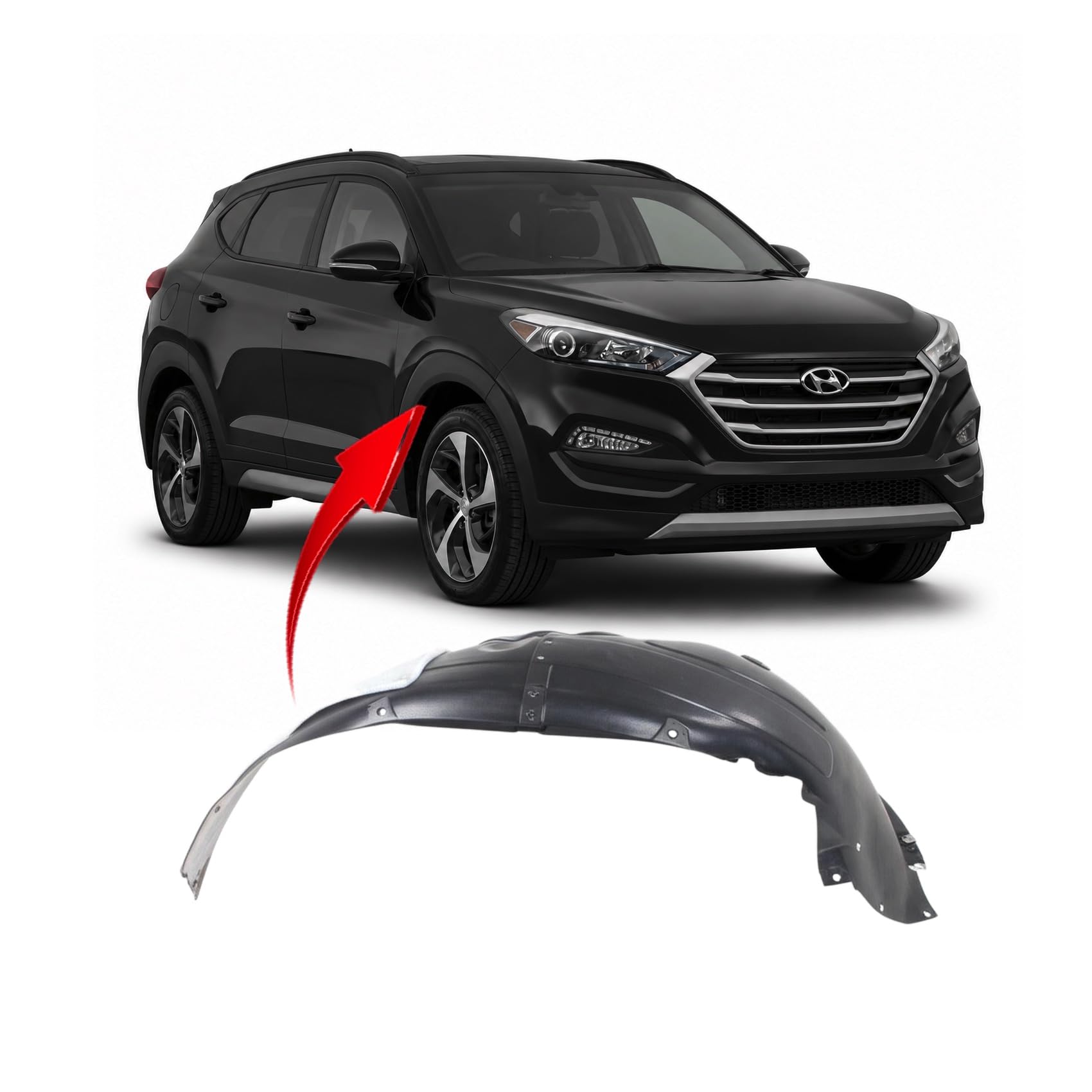 FitParts Compatible with Hyundai Tucson 2016–2018 Front Right Fender Liner