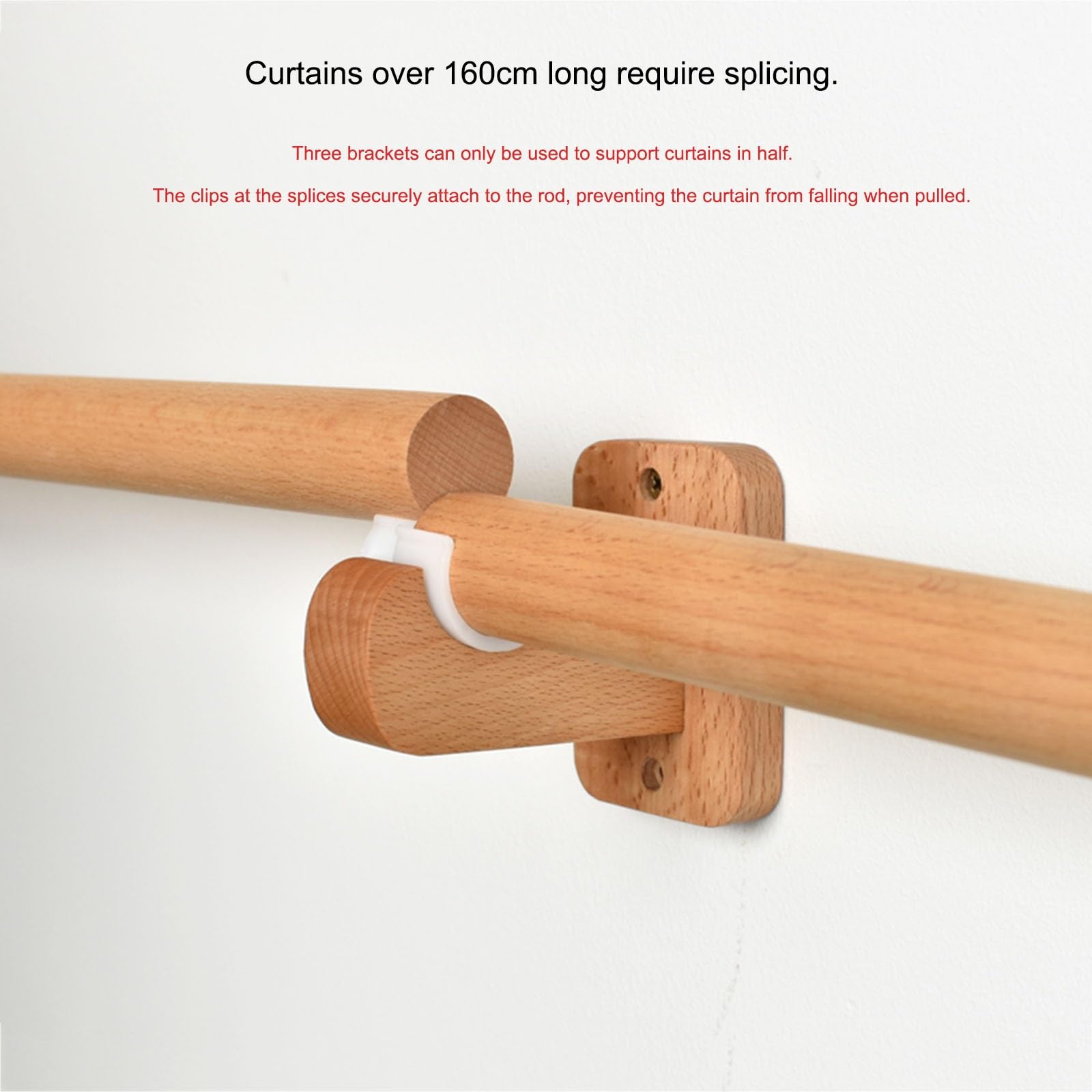 Buchenholz Gardinense 29 mm Durcesser für Ösen & Ringvorhän 180 cm Lan Römische Se für Schlafzimmer Wohnzimmer & Küche e Fenster