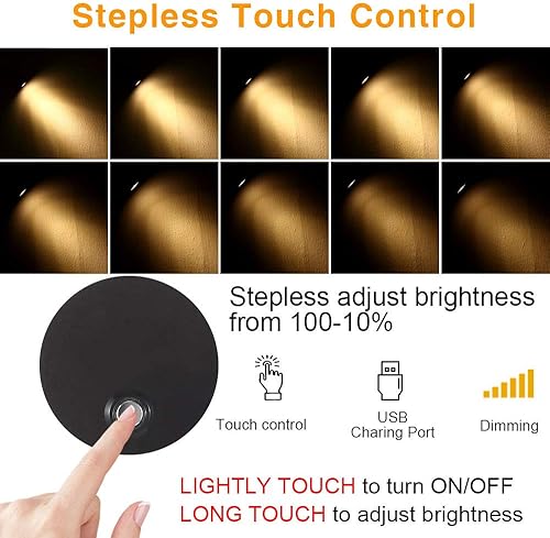 Luz de lectura regulable para autocaravana con puerto de carga USB, luces interiores de 12 V CC, accesorios de luz LED flexibles, diseñado para