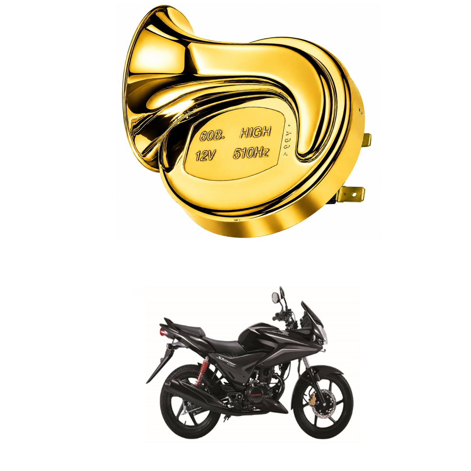 Universal 12V Snail Tweeter Horn 300dB Super Loud Waterproof Electric Horn, Premium Chrome Finish, Heavy Duty Brass Terminals for Car, Bike, Truck, SUV Comfortable With CB-F Stun-ner-image-23