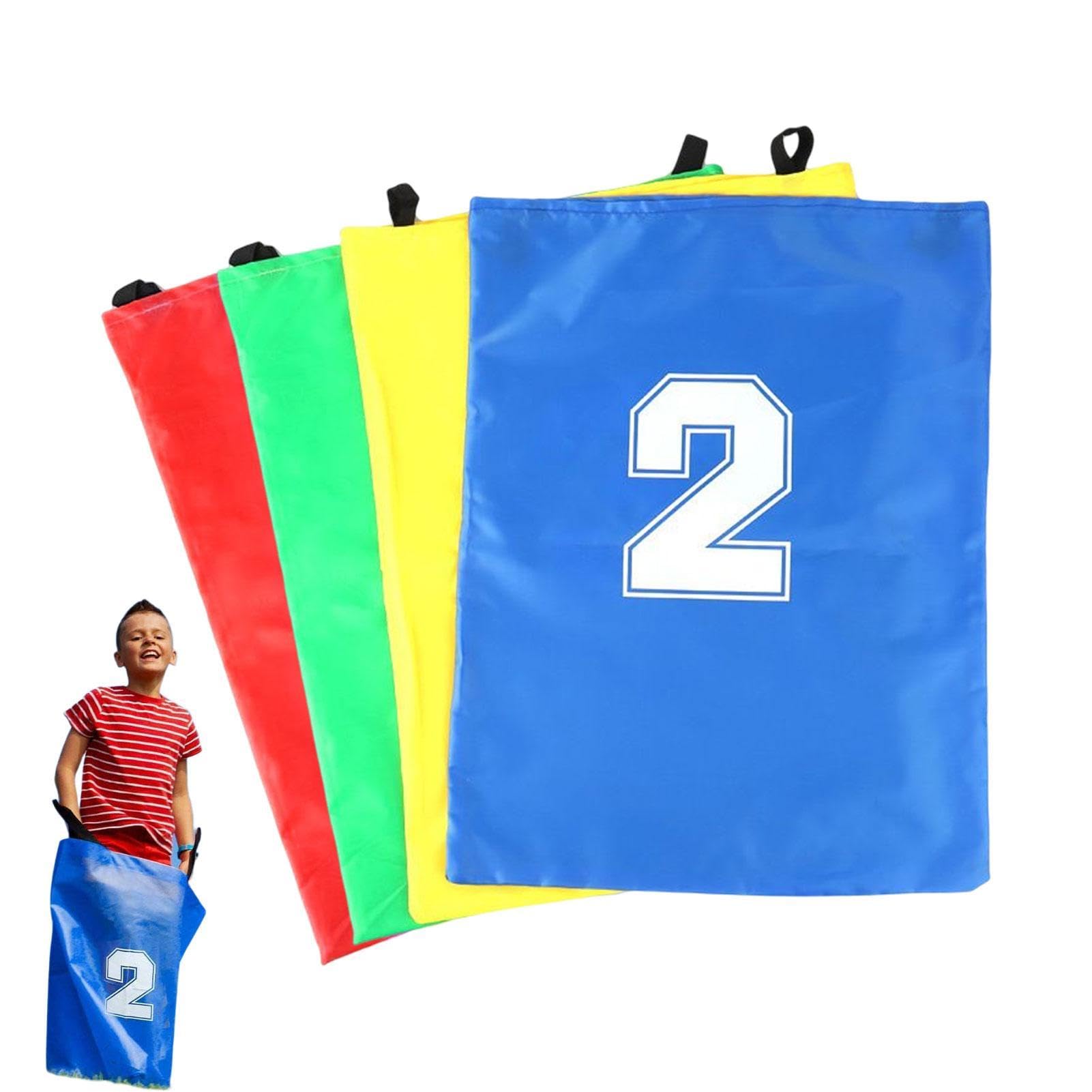 Jumping Sacks Race Game Kids - 4pcs Kids Sack Race Bags - Set of 4 Potato Sack Jumping Bags | 20x28in for Birthday Parties and Picnic Games | Fun Outdoor Activities for Kids and Adults