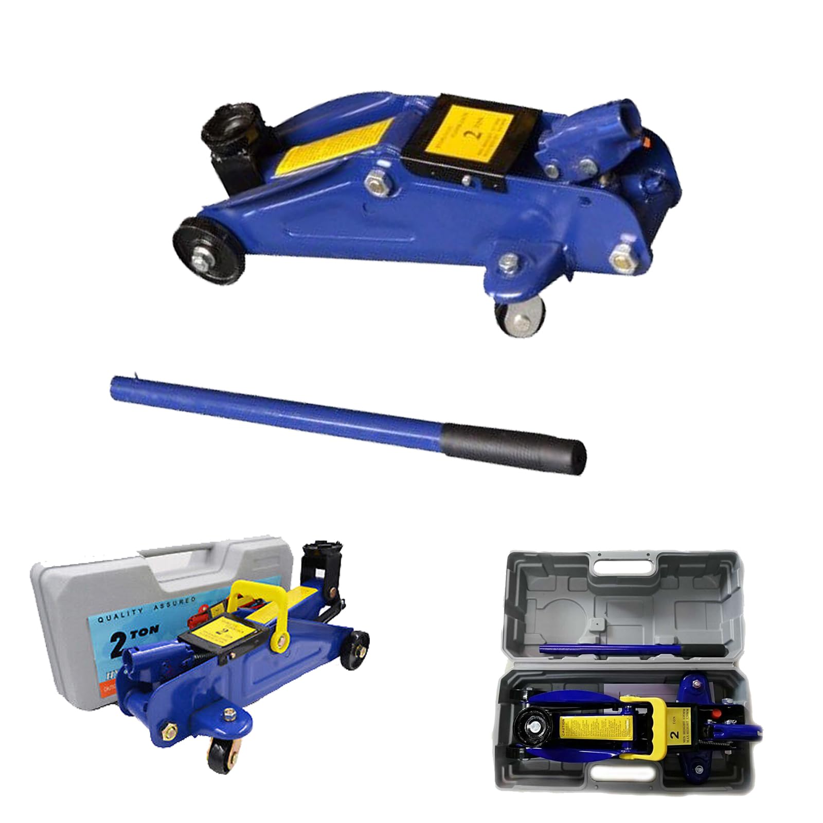 Trolley Jack a 2 toni, a basso profilo, idraulico, per sollevamento auto, floor jack, portatile, per riparazione, area di sollevamento, 135 mm e 320 mm, blu