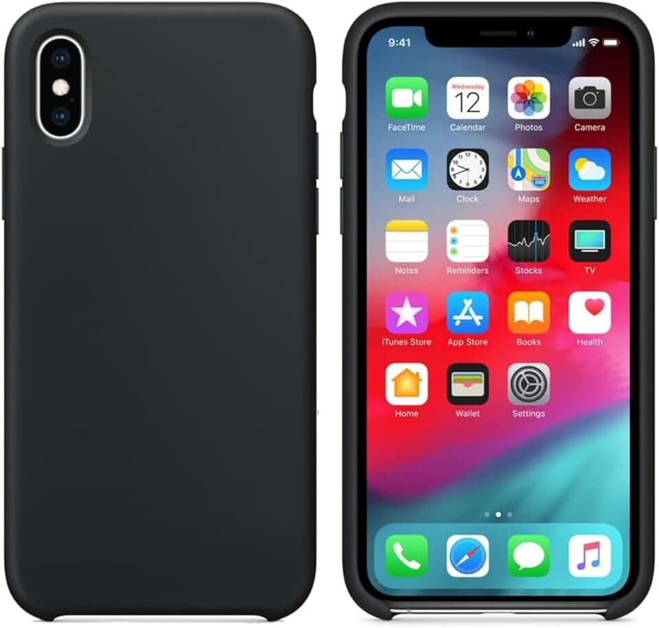 Capinha PRETA Compatível Com IPhone De TODAS AS LINHAS Escolha Seu modelo, Flexivel, Tecnologia anti impacto, Encaixe Preciso, Lavável, Aveludada com design PREMIUM (X-XS)