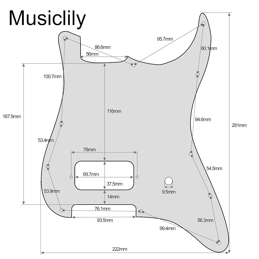 Amazon | Musiclily Pro 11穴ストラトピックガード1ハムバッカ