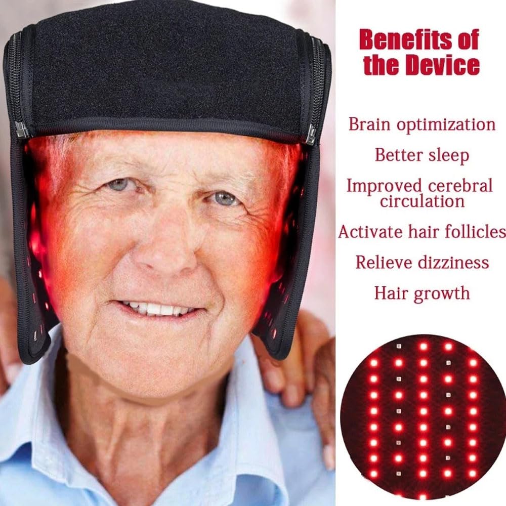 Cappello per Terapia con Luce Rossa a LED, Dispositivo, 215 LED, Berretto per la Crescita dei Capelli con Laser Rosso, Berretto per la ricrescita Rapida dei Capelli, infrarossi VI