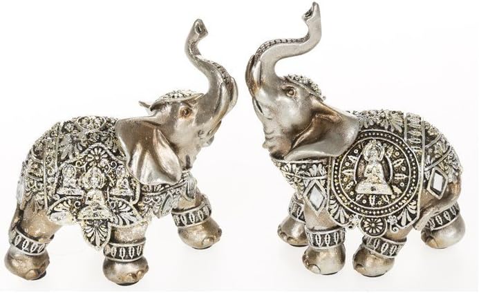 Shudehilll Silver Elephant Ornament With Trunk Up - Small