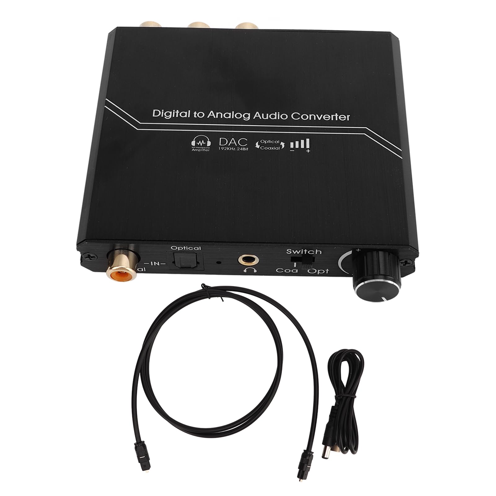 Convertitore audio digitale-analogico Mtlavishness con regolazione del volume Convertitore audio digitale da coassiale ad analogico stereo da 3,5 mm Adattatore 192 KHz 24 bit per