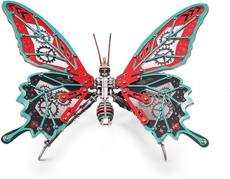 Mechanical Metal Butterfly 3D Puzzle Model for Adults, Steampunk Insect Challenging Building Kit with Tool, STEM Puzzle Dream Butterfly Cool Display Model for Enthusiasts
