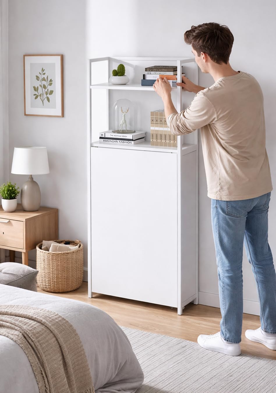 yelloo - Scrivania Salvaspazio Piccola, Scrivania Bianca con Cassetti per Ufficio, Cameretta, Tavolo Scrivania a Muro dal Design Semplice Ideale per Zona Studio e Smart Working (Mod. COMPACT)