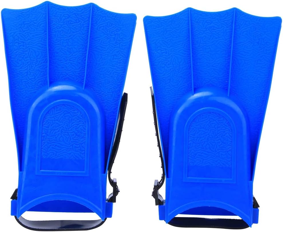 Keenso Kids Swimming Fins, 1 Pair Kids Diving Short Flippers PVC Swimming Training Fins Lightweight Flippers(25-30-Blue)