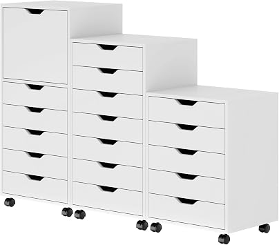 Winsome Halifax 3-Pc Multi-Drawer Storage Cabinet Set, White