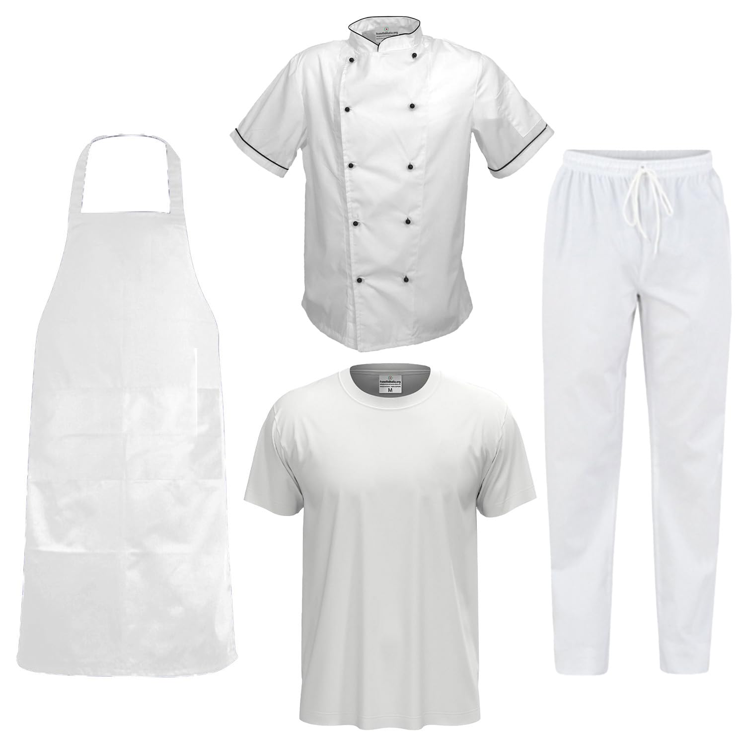 fratelliditalia.org Kit Chef Pasticceria Cucina Forno Personalizzabile Completo con Giacca T-Shirt Grembiule e Pantaloni Made in Italy