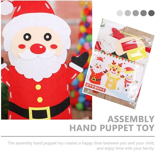 Miniatura 3 de Totority 3 juegos de marionetas de mano de Navidad DIY para niños, juguetes educativos para niños, juguetes de desarrollo, marionetas de mano de la