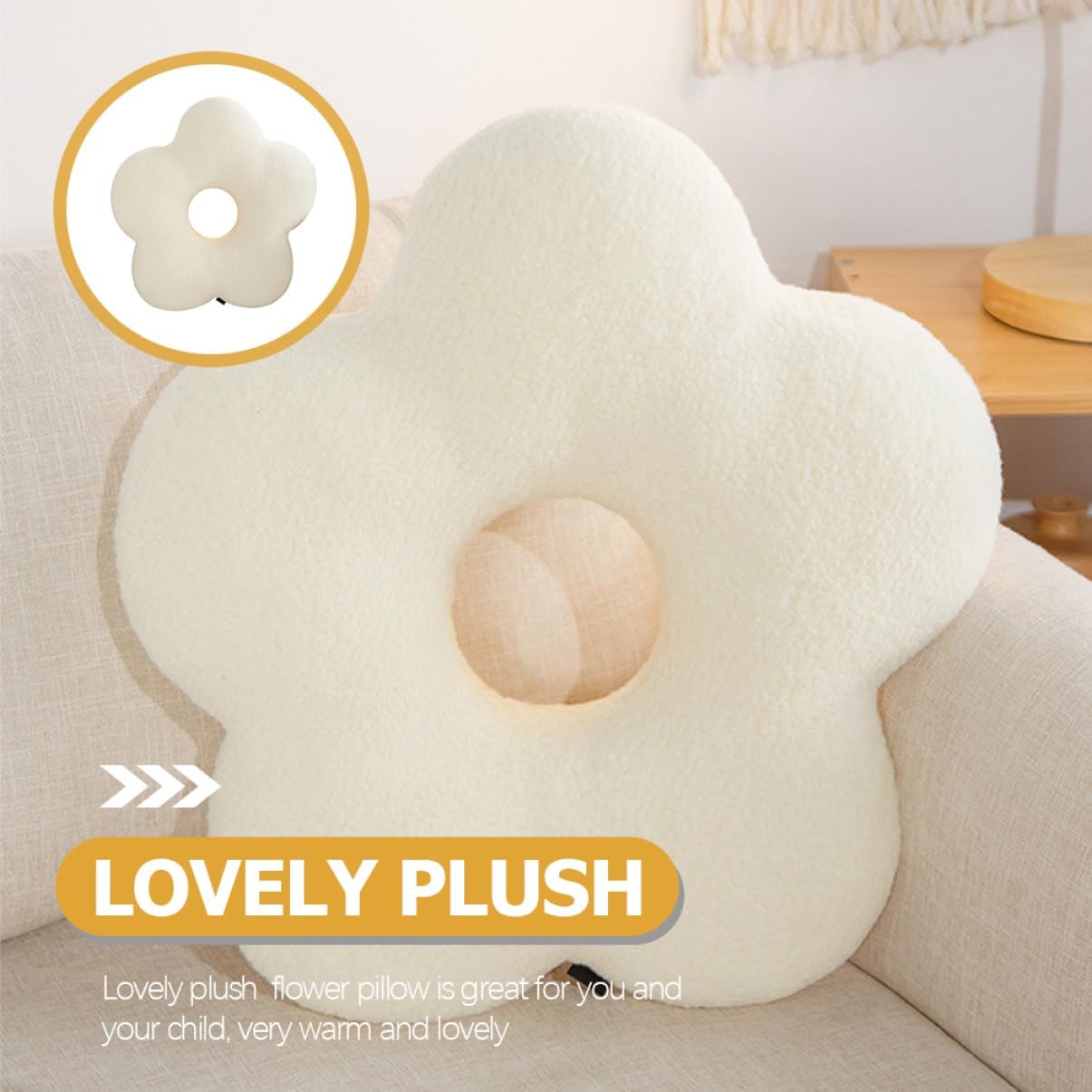 PRETYZOOM Pillow Decor Adorable Flower Pillow for Boys and Girls Soft Seating Cushion for Sofa