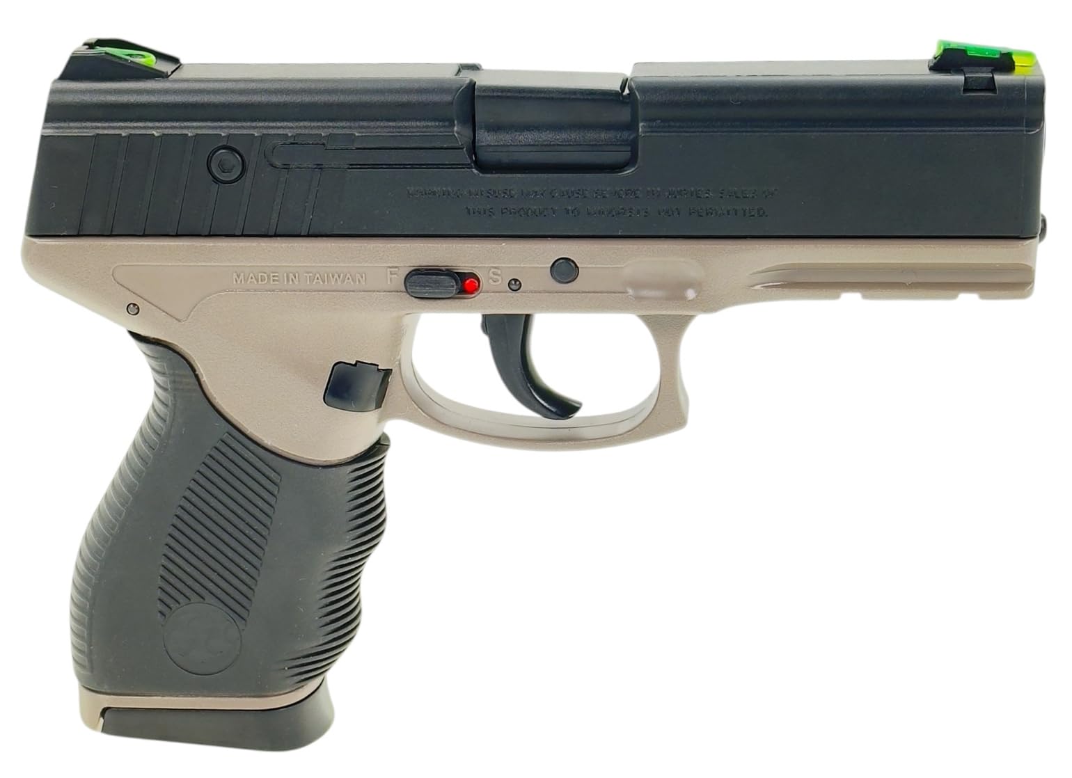 Set: Fritz-Cell Airsoft Pistole Federdruck Softair 0,5 Joule, inkl. 500 x 6 mm BB Soft-Air Kugeln schwere Ausführung