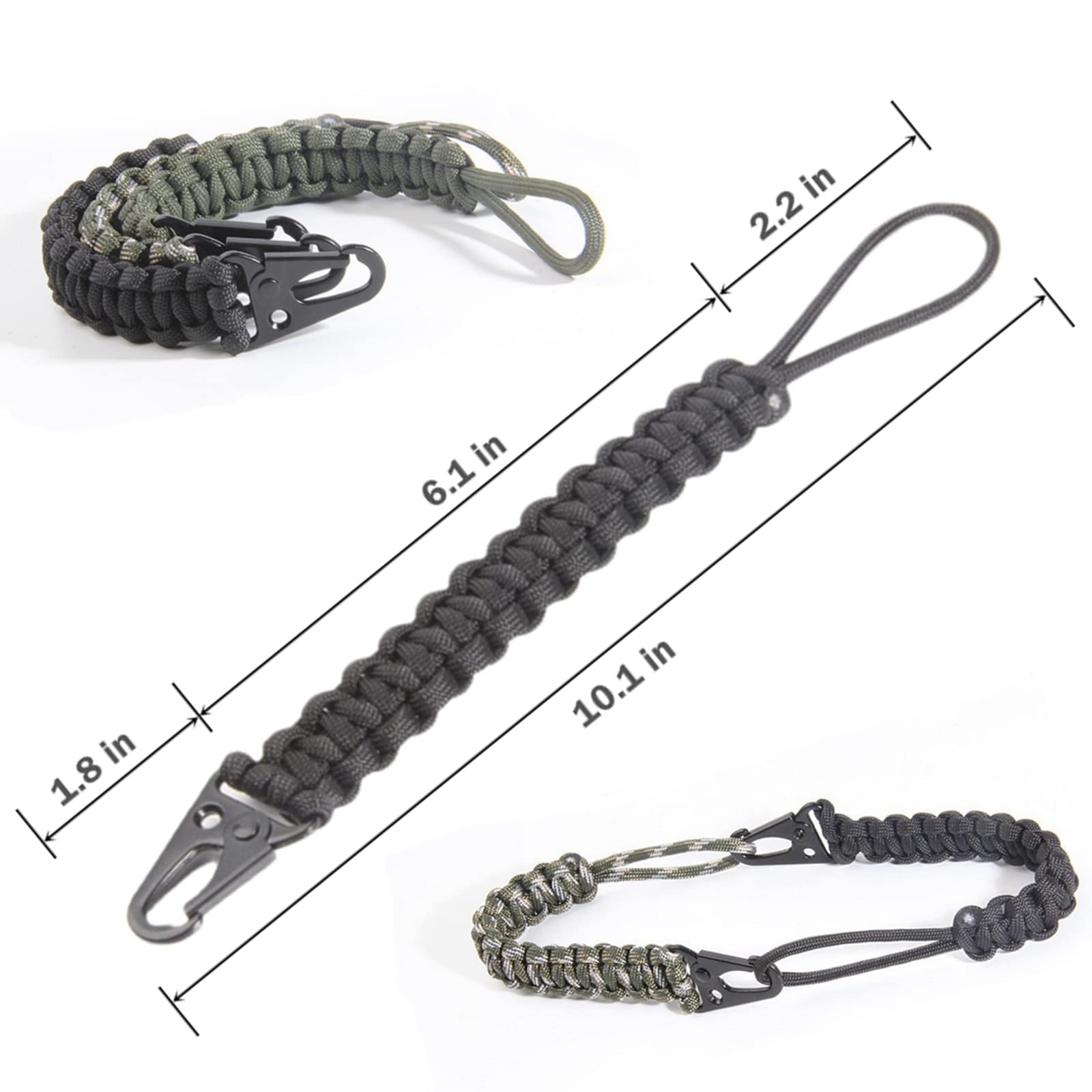 YUNLOVXEE Cobra Woven Paracord Keychain - 3 Pieces Tactical Lanyard for Men Women Wallet Camping Fishing Hunting Emergencies