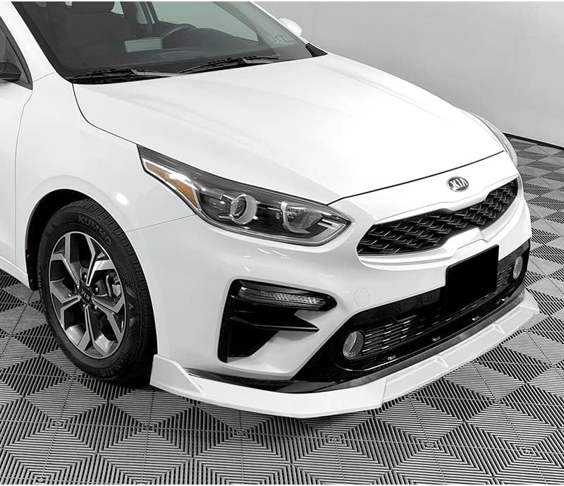 3PCS Front Bumper Lip Kit fit for compatible with 2019-2021 Kia Forte/Forte5, STP-Style Splitter Trim Protection Spoiler, Air-Dam-Chin-Diffuser (Carbon Look)