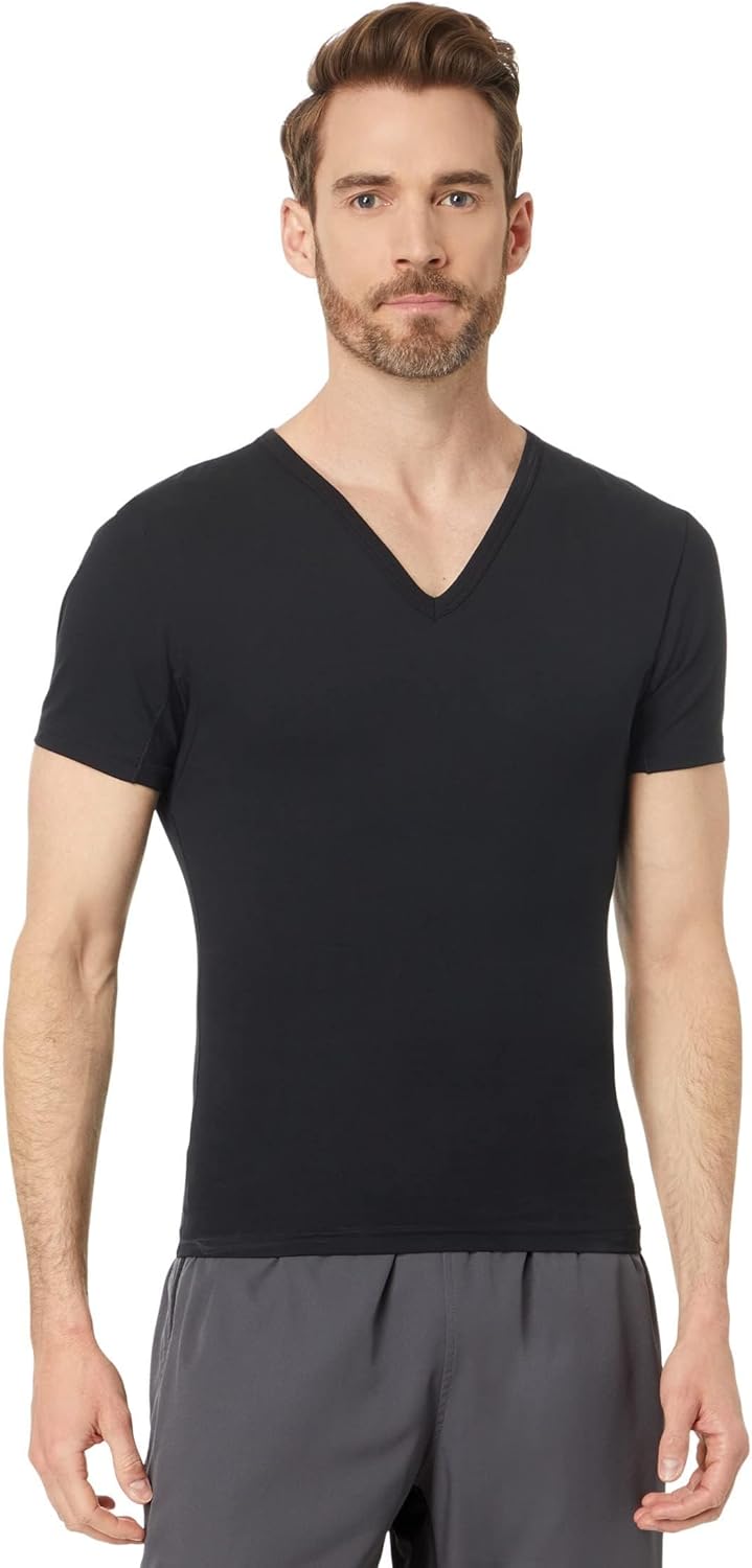 SPANX Men’s Sculpt Cotton Spandex V-Neck - Men’s Base Layer - Flattering Everyday Support - Breathable & Moisture Wicking