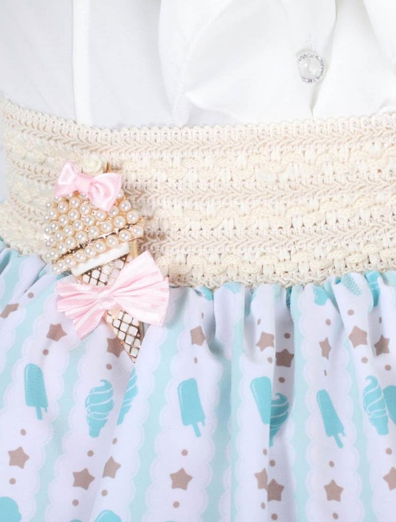 M4U Hime Blue Lace Polyester Lolita Skirts