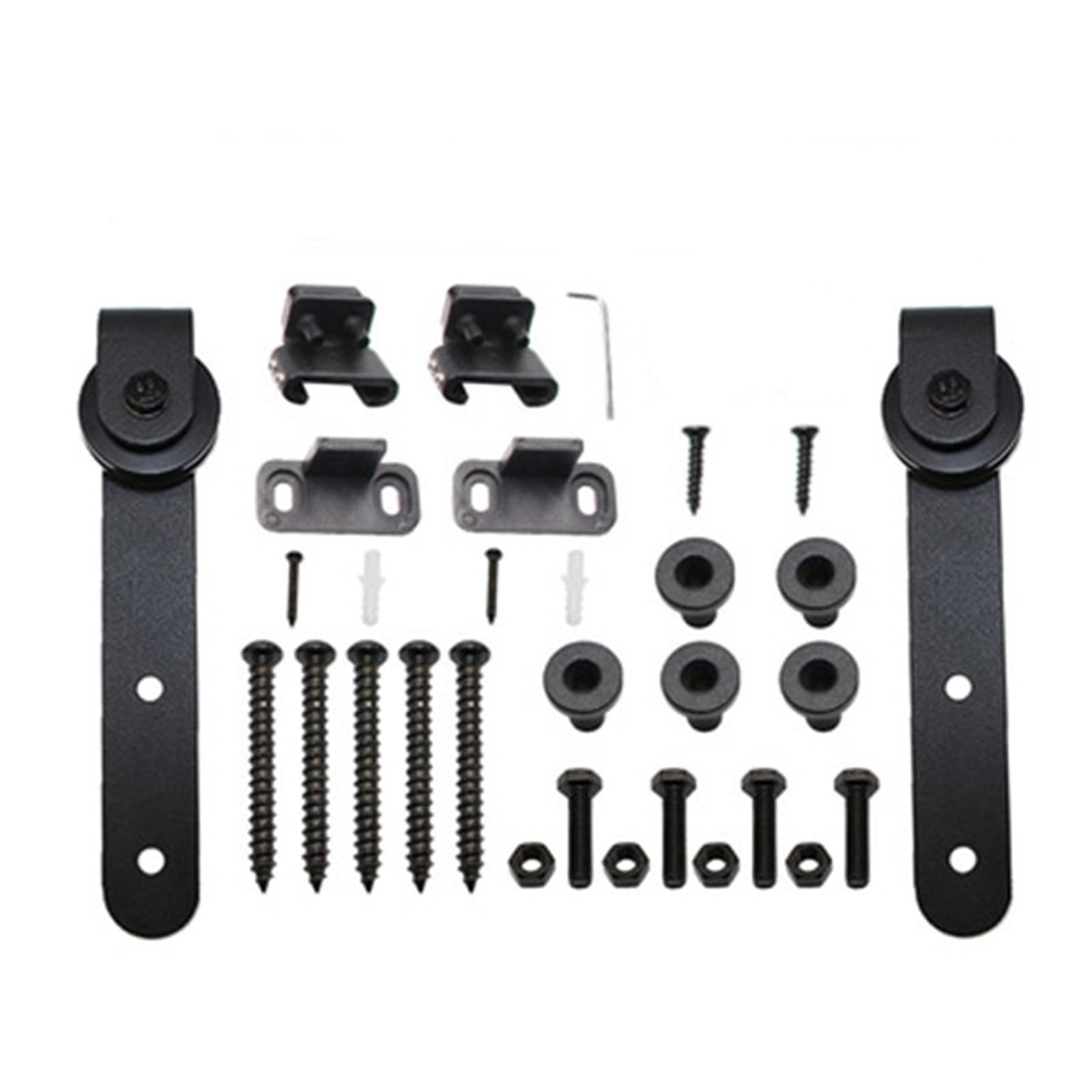 Door Sliding Barn Household Working Wood Track Hardware Interior Cabinet Closet Hanging Rail Set,Smooth Gliding