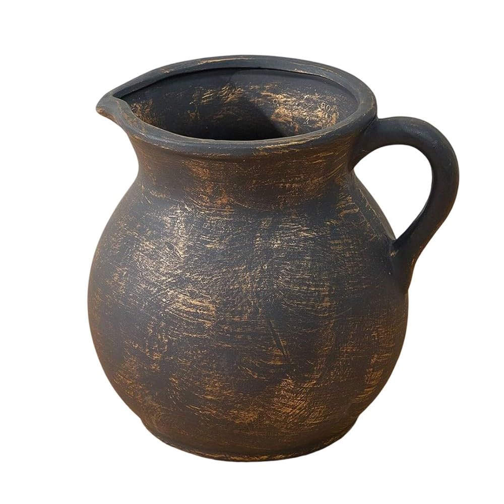 CTRLZS Rustic Kitchen Utensil Holder-for Countertop Stand 7.6 Inch Ceramic Crock for Utensils, Vintage Design for Kitchen Decor Counter