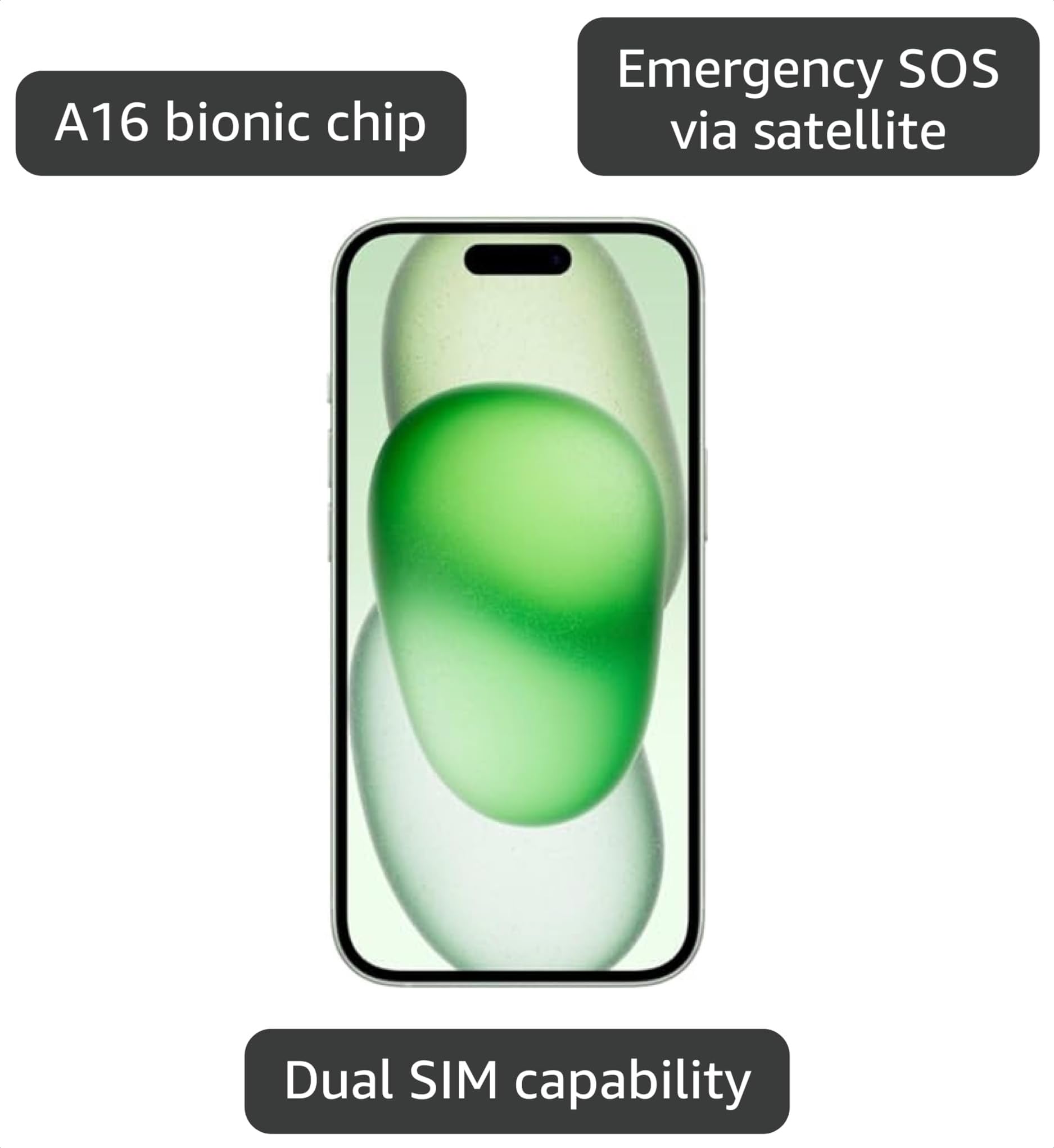 Amazon.com: Apple iPhone 15, 256GB, Green - Unlocked (Renewed