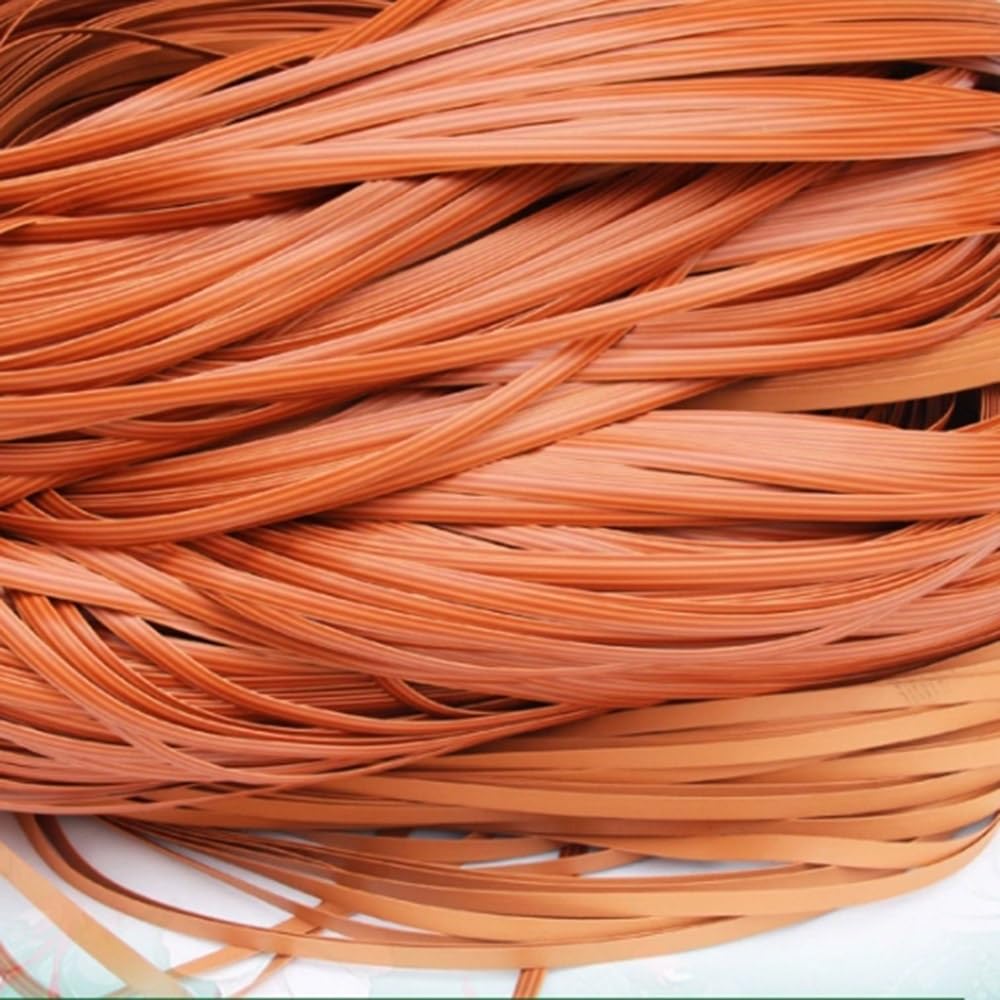 Yldessm&EU Materiale di Riparazione in Vimini da 60 m, Larghezza 8 mm Kit di Riparazione in Rattan plastica Materiale for Tessitura in Vimini Piatto for Sedia da Giardino Divano Cestino(Orange)