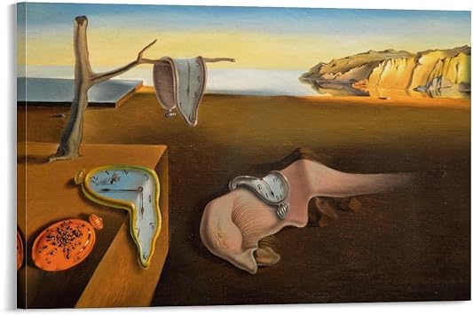 Salvador Dali Painting Poster "Memory Sticking 1931" Canvas Art Panel Poster Wall Art Modern Living Room Bedroom Room Decor Oil Painting 08x12inch 20x30cm