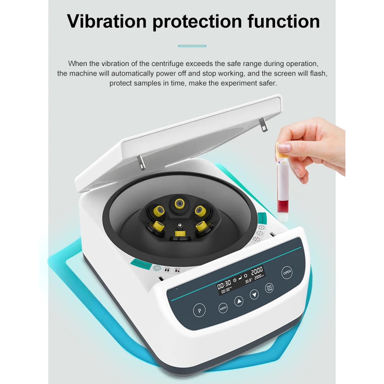Centrífuga para Tubos de Sangre y Plasma, 4000 RPM, para Uso en Laboratorio, Compatible con Diversos Tubos de Sangre y de centrífuga.