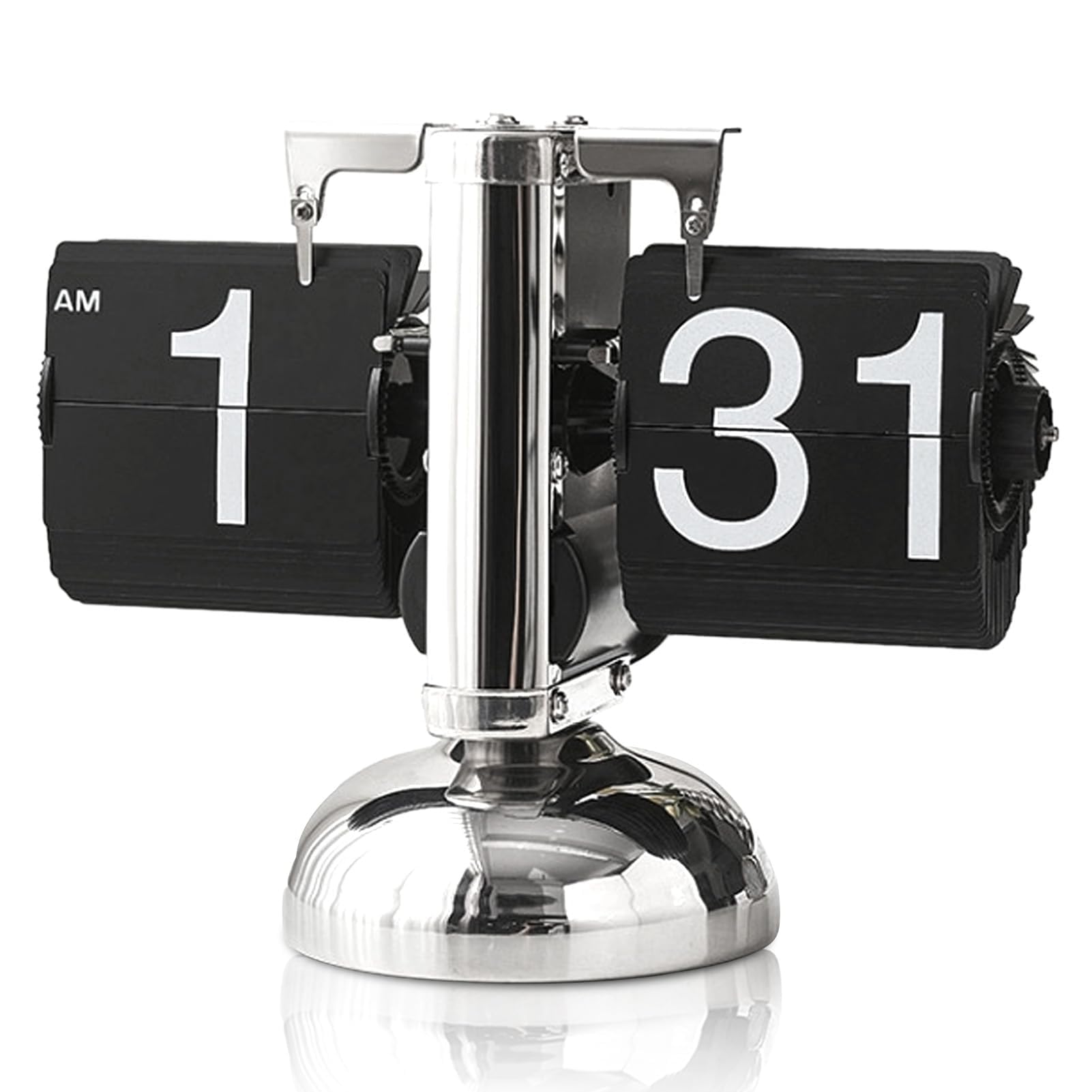 HERCHR Voltear El Reloj, Reloj Retro Abatible, Reloj De Escritorio, Reloj De Vuelta Automática Reloj De Mesa, Digital con Tapa, para El Hogar, Oficina, Decoración De
