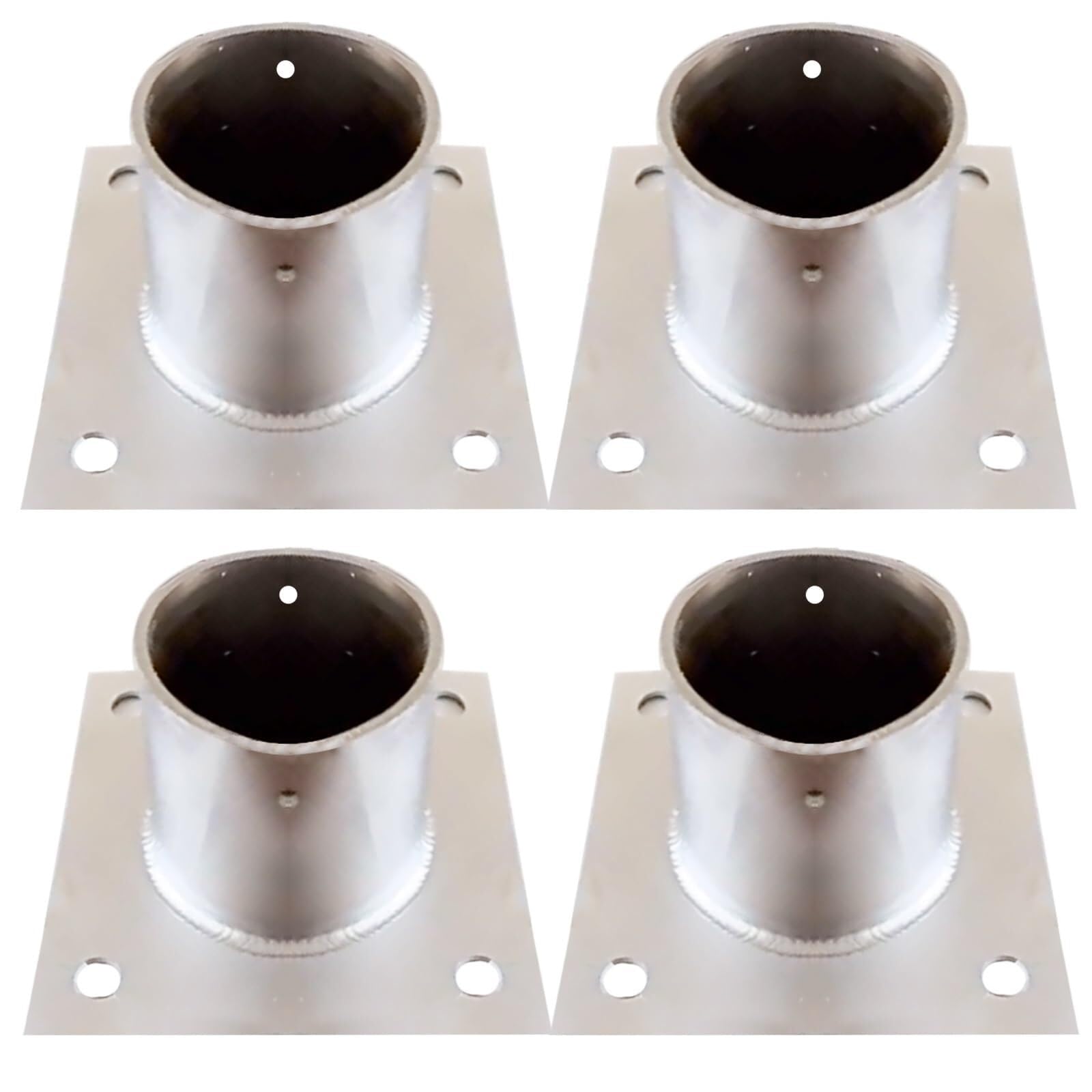 Pgpgp One Color Heavy Duty Stainless Steel Round Post Base - Waterproof Post Anchor Bracket For Decks, Fences, And Railings(4Pcs 140Mm)
