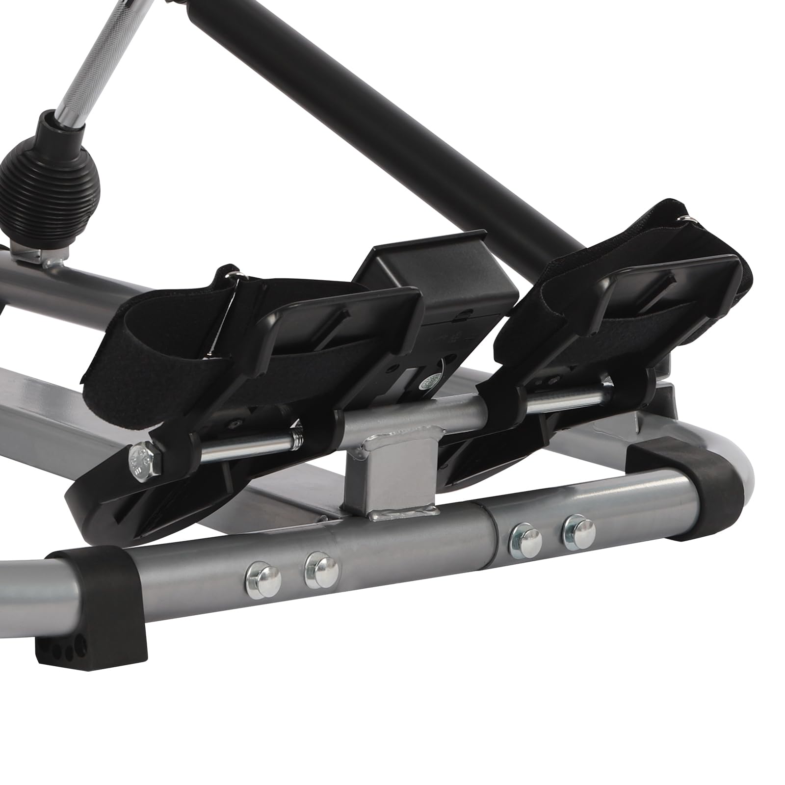 Vogatore idraulico, completamente mobile, regolabile, con resistenza a gradini da 15 a 55 kg, sedile morbido e monitor LCD e guida lunga da 45 pollici per esercizi cardio(scuro)