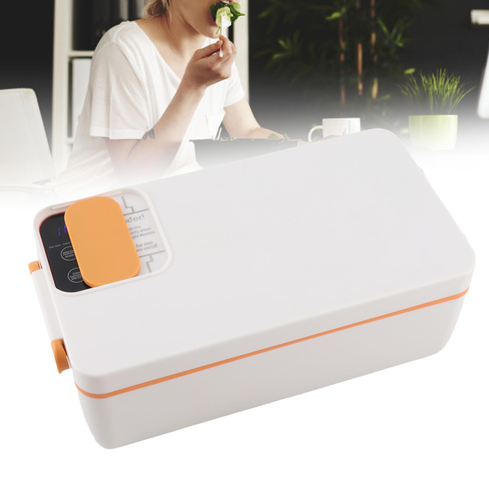 Yosoo Health Gear Lunch Box Elettrico, Lunch Box Riscaldato in Acciaio Inossidabile 316 Scaldavivande Portatile Senza Fili da 1 Litro con Riscaldamento Concentrato 3D Doppia Guarnizione per Lavoro