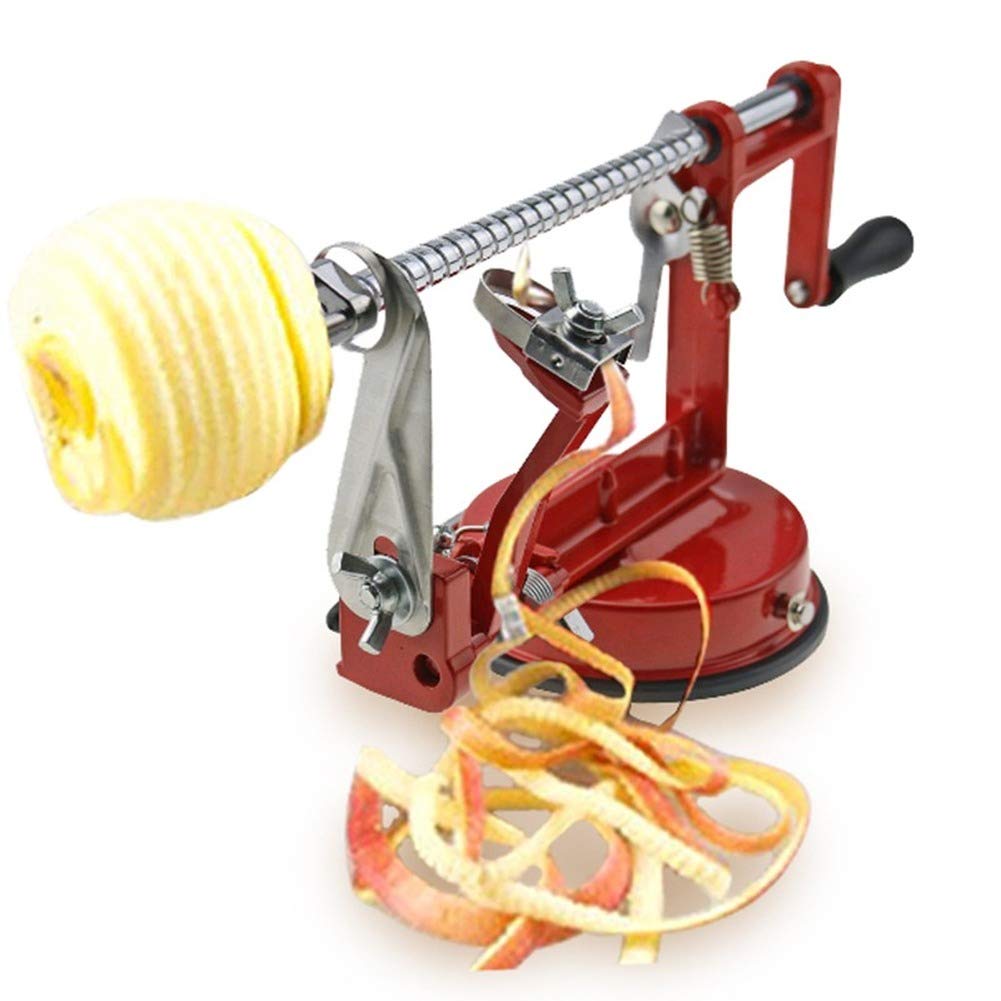 Pelapatate Manuale A Manovella Con Ventosa - Macchina Per Sbucciare Frutta Rotonda, Tagliapasta Incluso - Utensile Da Cucina Pratico E Sicuro