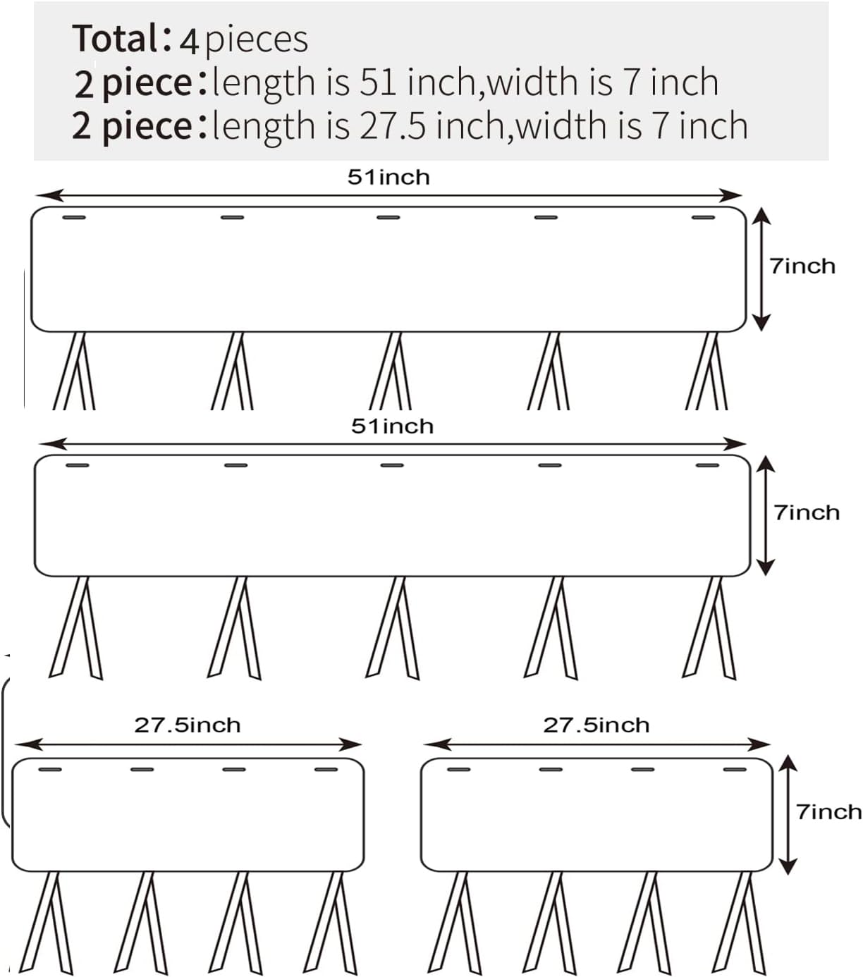 4Pcs Crib Rail Covers for Teething&Corner Guard Coverage Straps, Anti-Collision Strip Corner Cover (White)