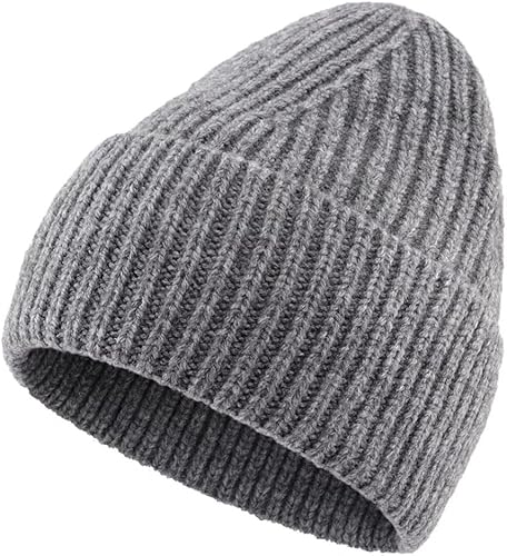 LLmoway Gorros de punto con puños para hombre y mujer, gorro de invierno cálido con calavera