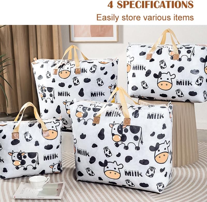 4 Piece Set Storage Bags, 34L+55L+85L+125L Collapsible Moving Bags, Clothes Storage Bins, Foldable Closet Organizers Storage Containers, Space Saving, TCOW-4
