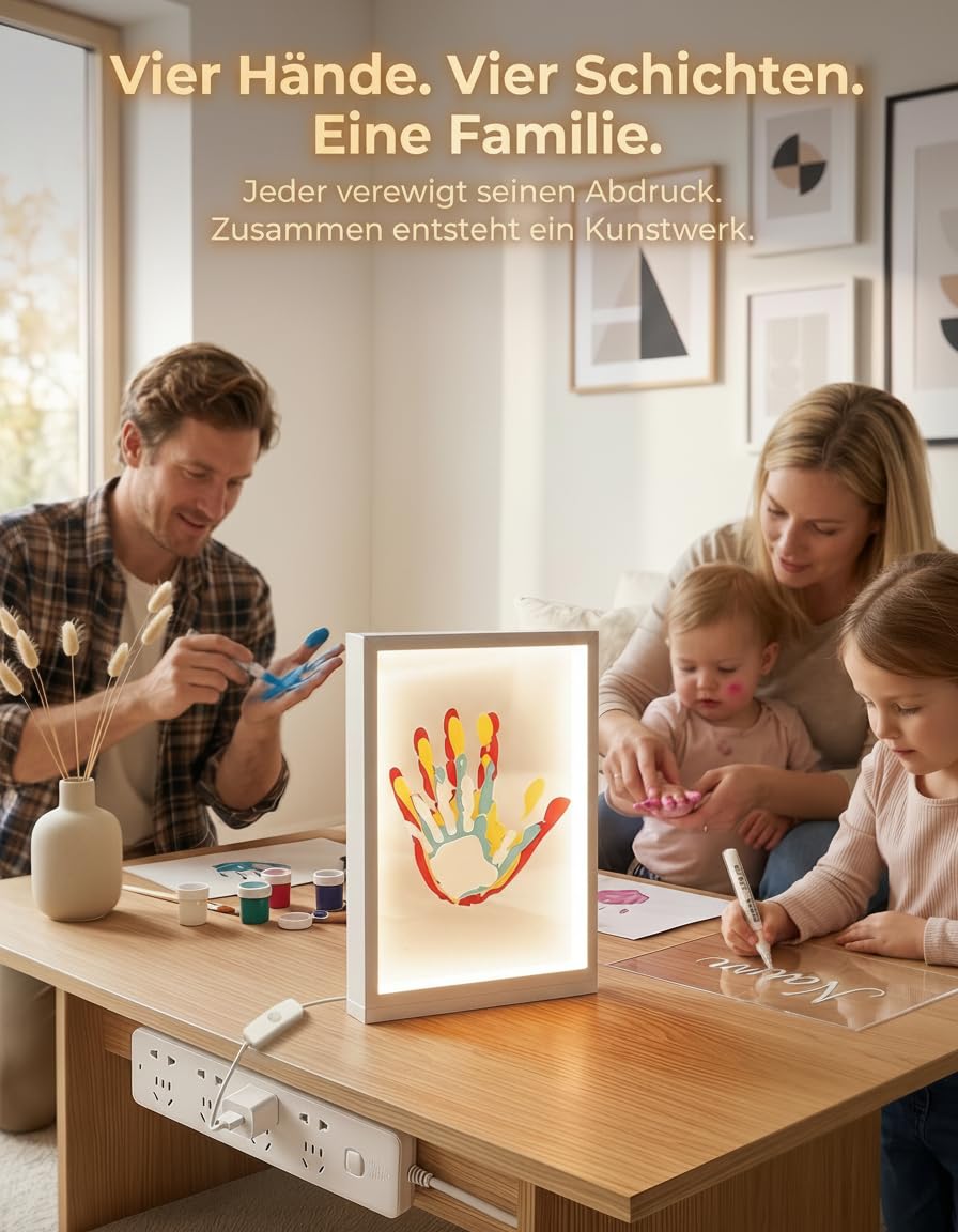 Fuerdich Set di impronte per la famiglia, fai da te con bambini (bianco)