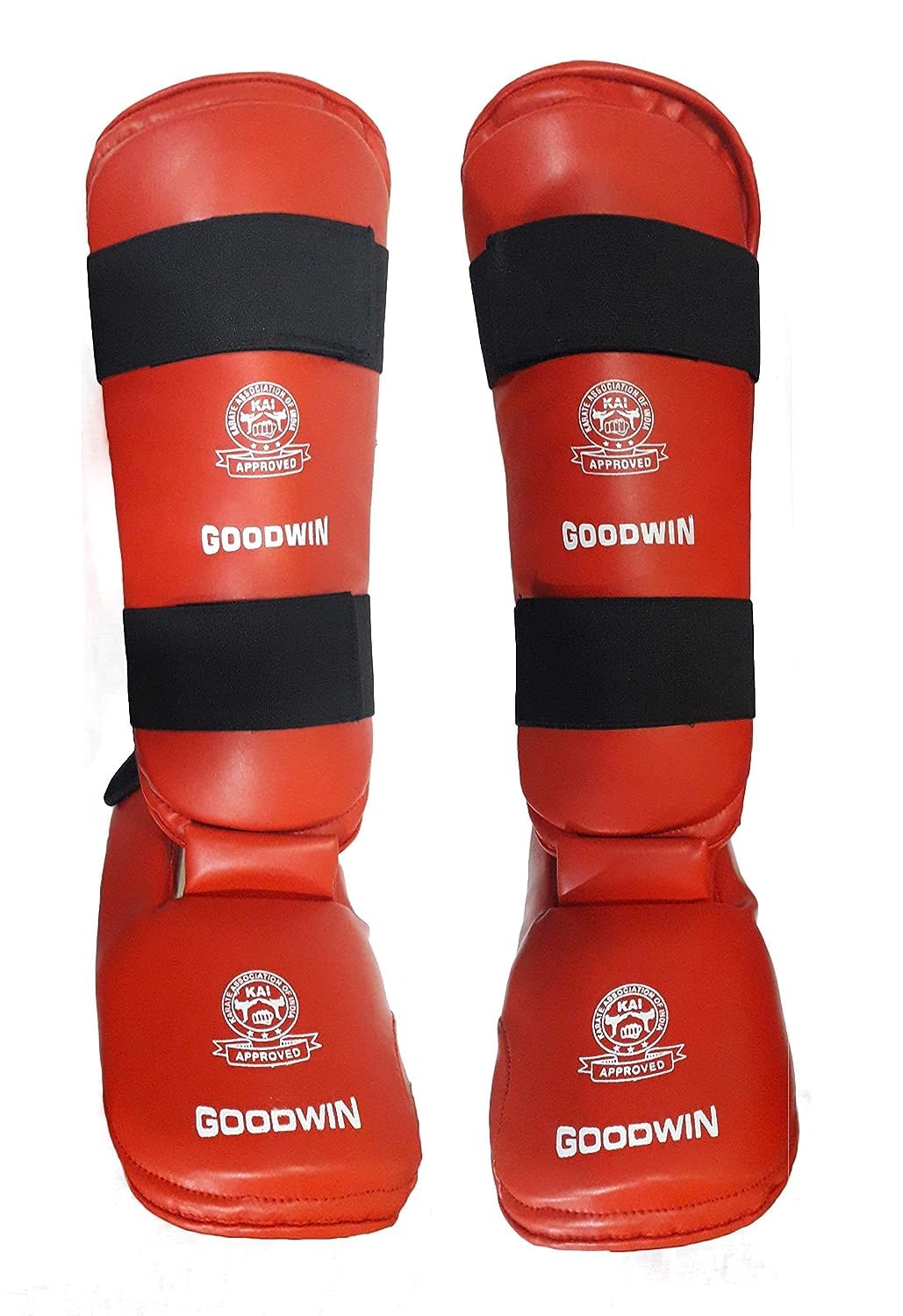 Goodwin Kai Approved Moulded Karate ShinGuard (Large, Red) Amazon.in