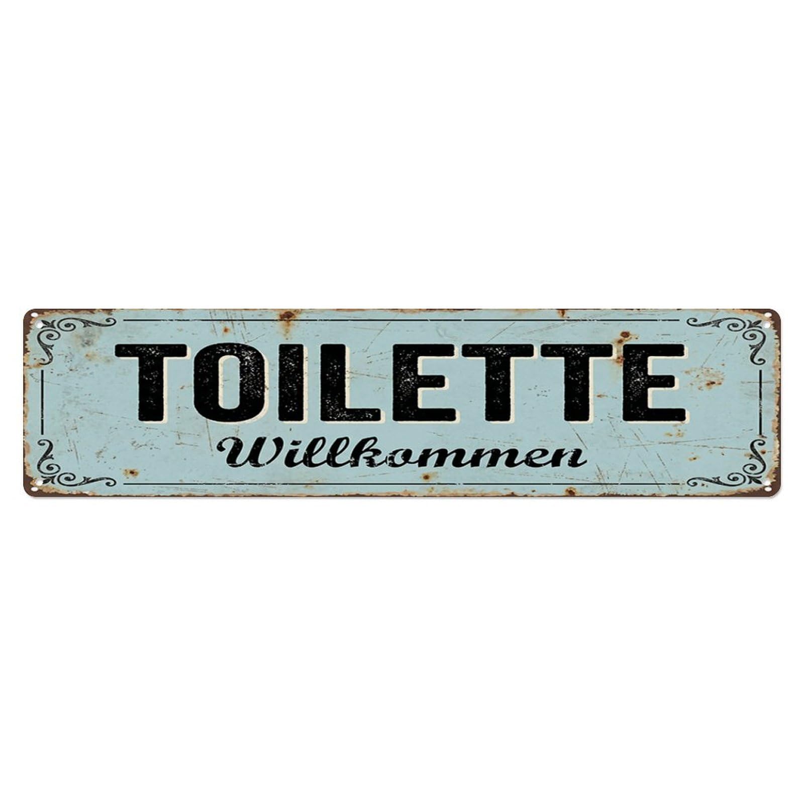 Retro Nostalgic Cafe Washroom Toilet(WC) Door Metal Tin Skinny Sign Plaque Wall Decor for Cafe, Club Bar, Office, Home Garden Metal Poster 4x16Inch