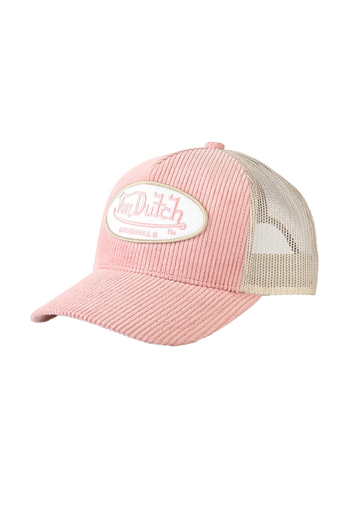 Von Dutch Trucker Corduroy Cap Boston Pink Beige, Size: One Size, pink, One Size