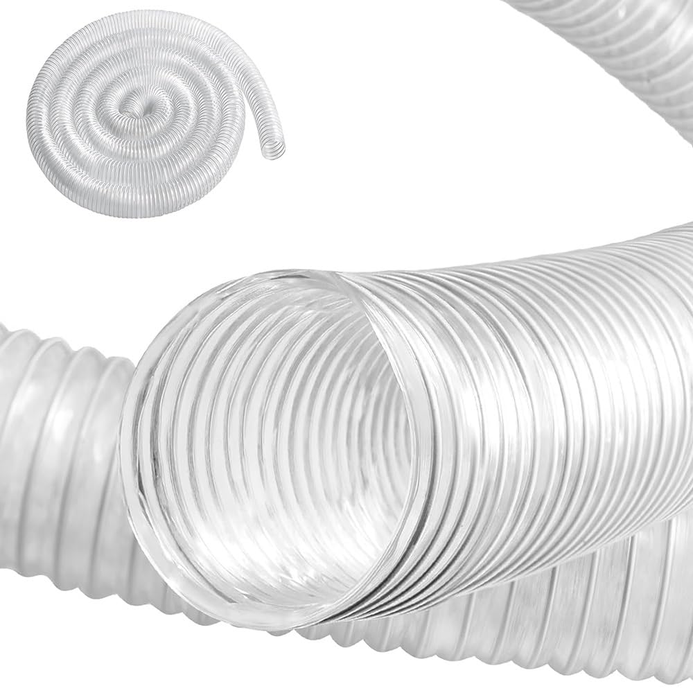 Tuyau De Collecte De Poussière en PVC 30 40 50 60 80 100 110 120mm ID Tuyaux D'aspiration Ultra Flexible Transparents(5m/16.4ft,40mm-1 3/5")