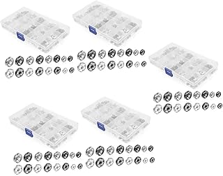 SEWACC 5 Caixas De Botões De Pressão De Metal Para Roupas Botões De Pressão Para Couro Botões De Pressão Botões De Pressão Botões De Pressão Botões De Costura Para Roupas Costura
