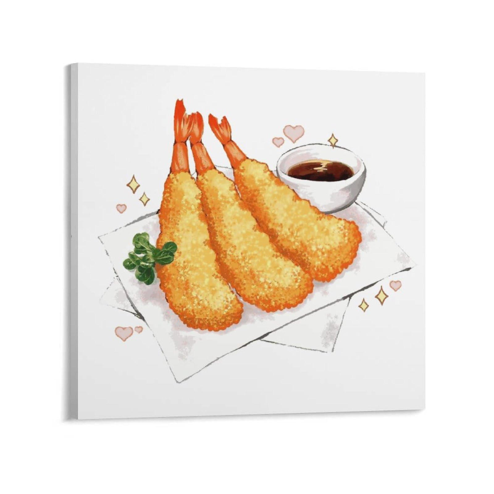 天ぷらイラストパネルアクリル絵画